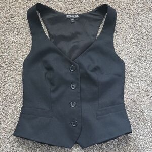 Express Classic Black Ruffle Vest 4